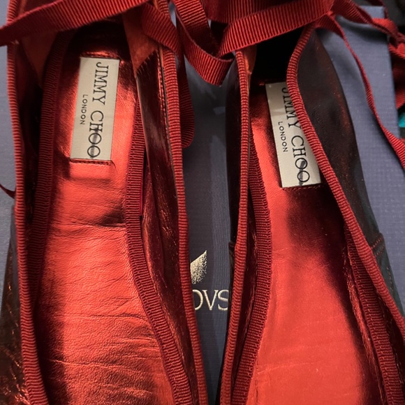 New- Jimmy choo Satin Ribbon Ballerina Flats. - Picture 6 of 9